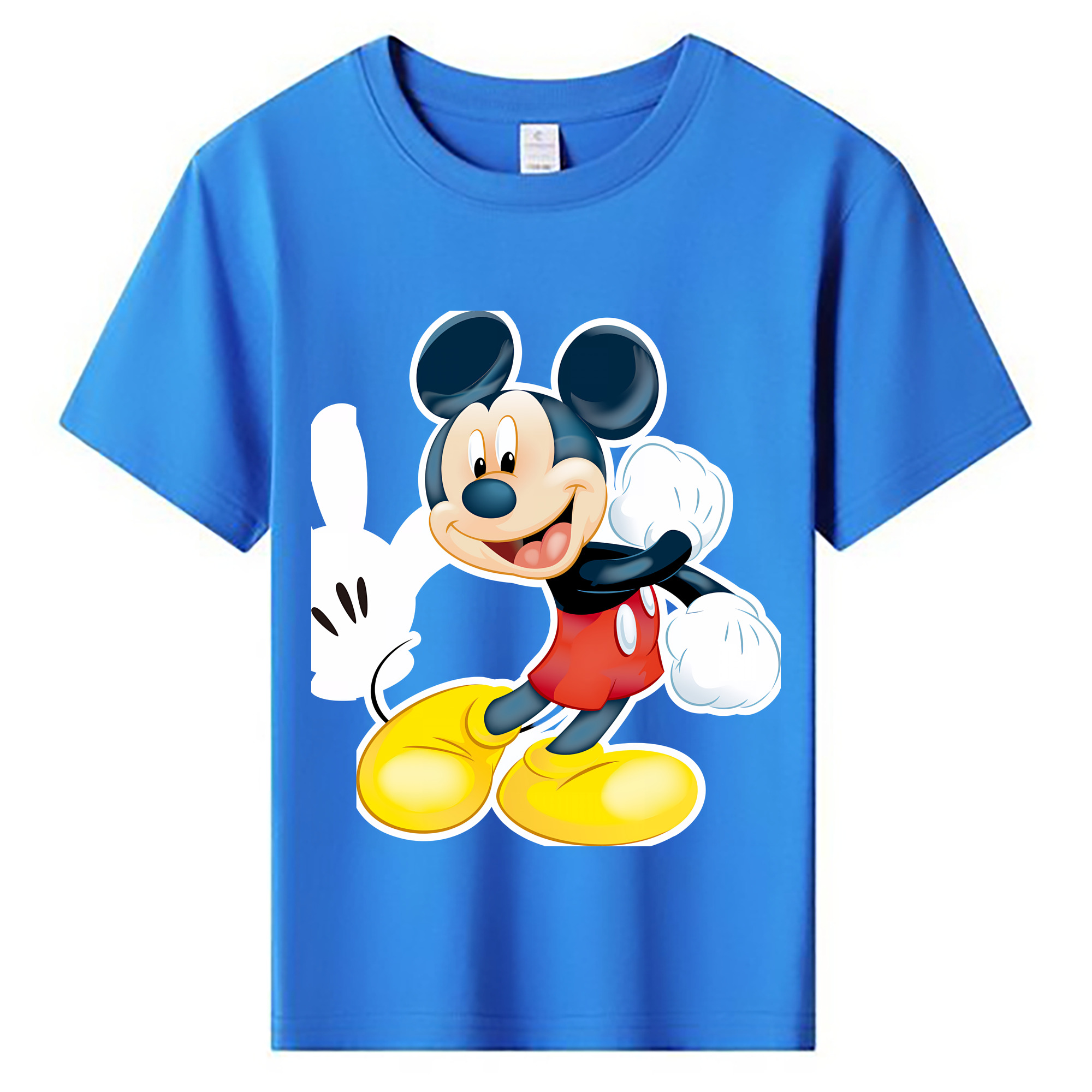 （画像用） ミッキーマウス Mickey Mouse 綿100％キッズTシャツ（フロントプリント）